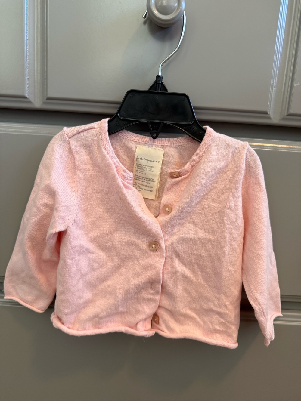 Baby Pink Girls' Knit Cardigan - 6-9m